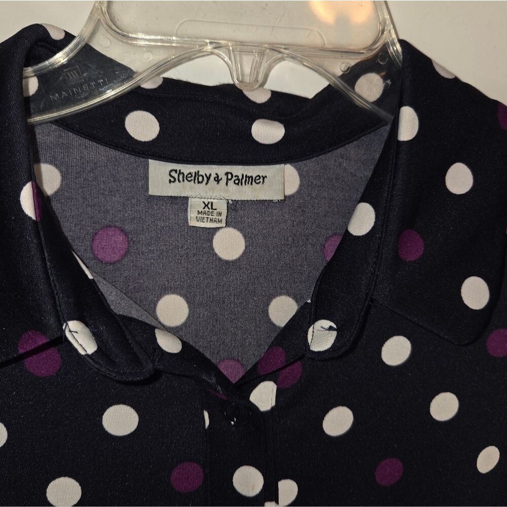 Shelby & Palmer Navy Polkadot Midi Dress - Picture 5 of 9